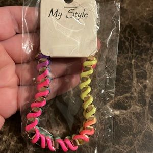 NIB multi colored rope woven chain bracelet